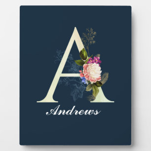 Plaque Photo Monogramme floral A II