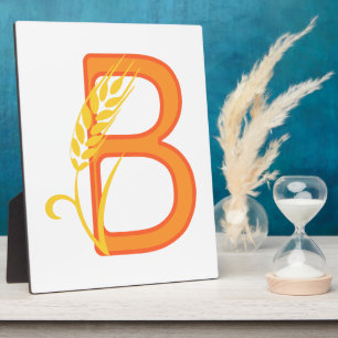 Plaque Photo monogramme floral B lettre majuscule