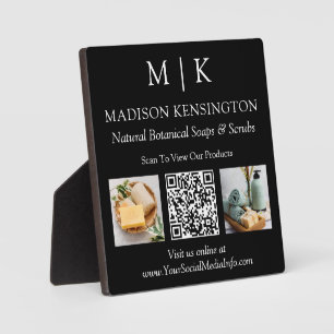Plaque Photo Monogramme ou ajouter un logo Business QR Code pho