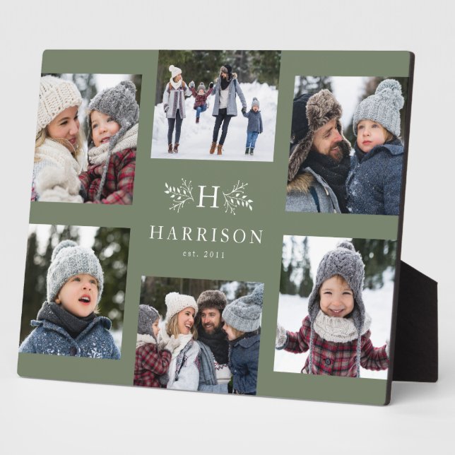 Plaque Photo Monographie rustique 6 photo collage nom de famill (Côté)