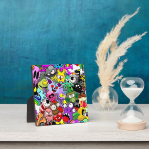 Plaque Photo Monstres caractères mignons Motif d'Halloween