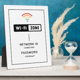 Plaque Photo Mot de passe et réseau Wifi d'entreprise personnal