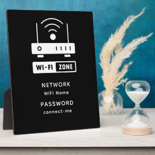 Plaque Photo Mot de passe minimaliste de zone Wifi simple