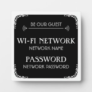 Plaque Photo Mot de passe Wifi