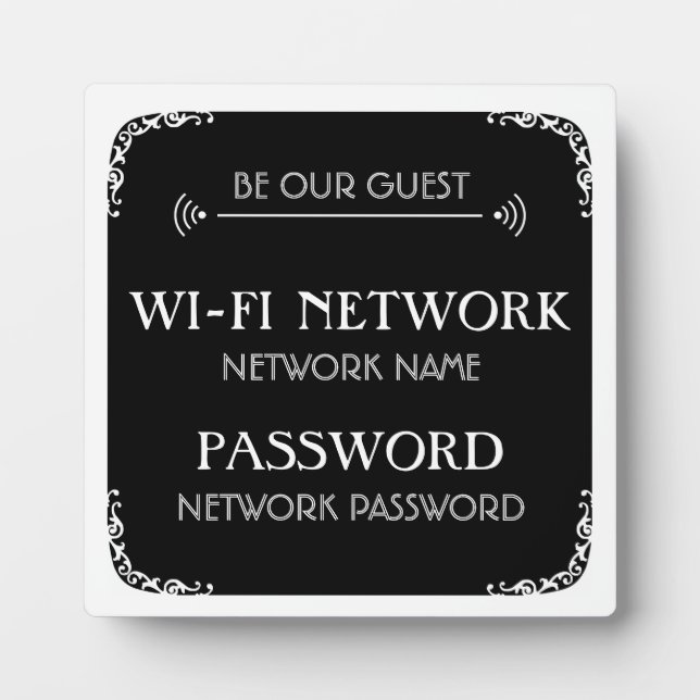 Plaque Photo Mot de passe Wifi (Devant)