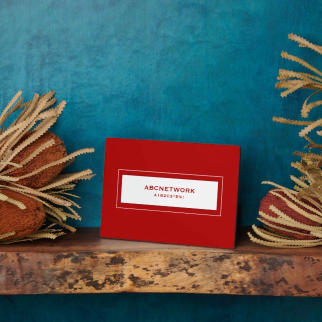 Plaque Photo Mot de passe Wifi en rouge (Côté)