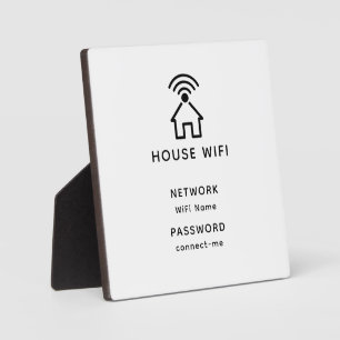 Plaque Photo Mot de passe Wifi Maison minimaliste blanche et no