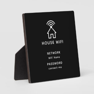 Plaque Photo Mot de passe Wifi Maison minimaliste Noire & Blanc