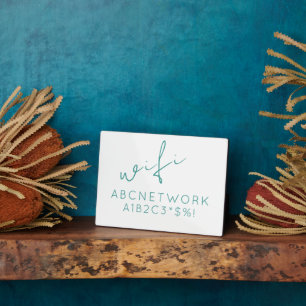 Plaque Photo Mot de passe Wifi minimal signe Turquoise