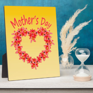 Plaque Photo Mother’s Day - Tulip Heart - Illustration | 