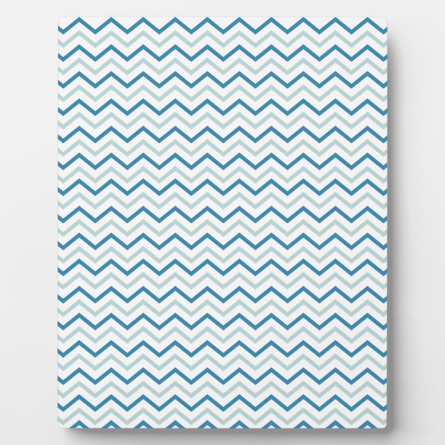 Plaque Photo Motif Aqua Blue Chevron (Devant)