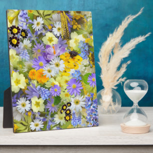 PLAQUE PHOTO MOTIF ARRIÈRE - PLAN FLORAL MULITCOLORED