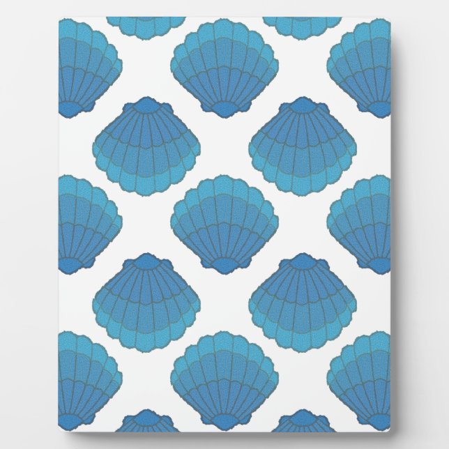 Plaque Photo Motif de mosaïque Blue Seashell (Devant)