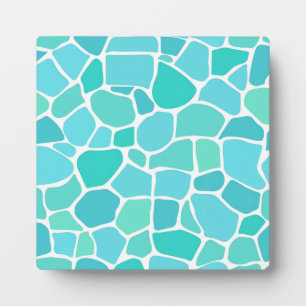 Plaque Photo Motif de mosaïque en verre de mer turquoise aqua