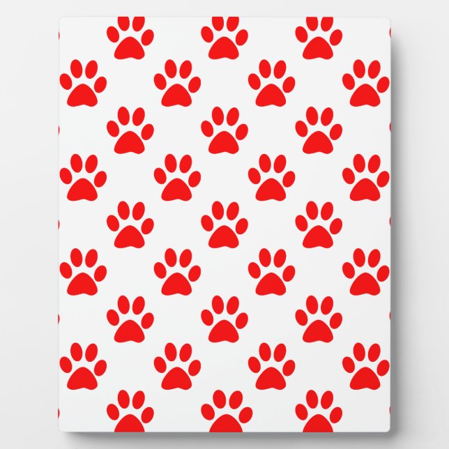 Plaque Photo Motif de pattes de chiot rouge (Devant)