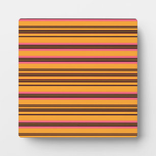 Plaque Photo Motif de rayure horizontale rose orange gras
