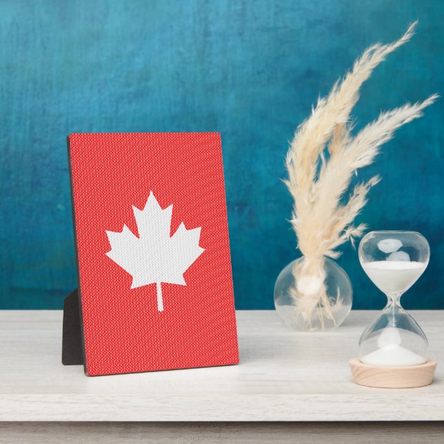 Plaque Photo Motif de tricot feuille d'érable Knit Style (Côté)