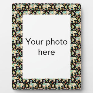 Plaque Photo Motif d'éléphants indiens colorés mignons
