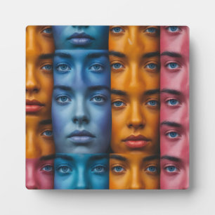 Plaque Photo Motif des faces colorées