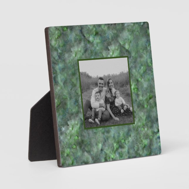 Plaque Photo motif en granit de quartz vert Abstrait (Recto)