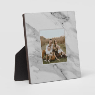 Plaque Photo Motif moderne en marbre noir blanc gris