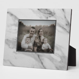 Plaque Photo Motif moderne en marbre noir gris rose