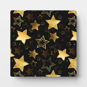 Plaque Photo Motif sans couture avec étoiles d'or
