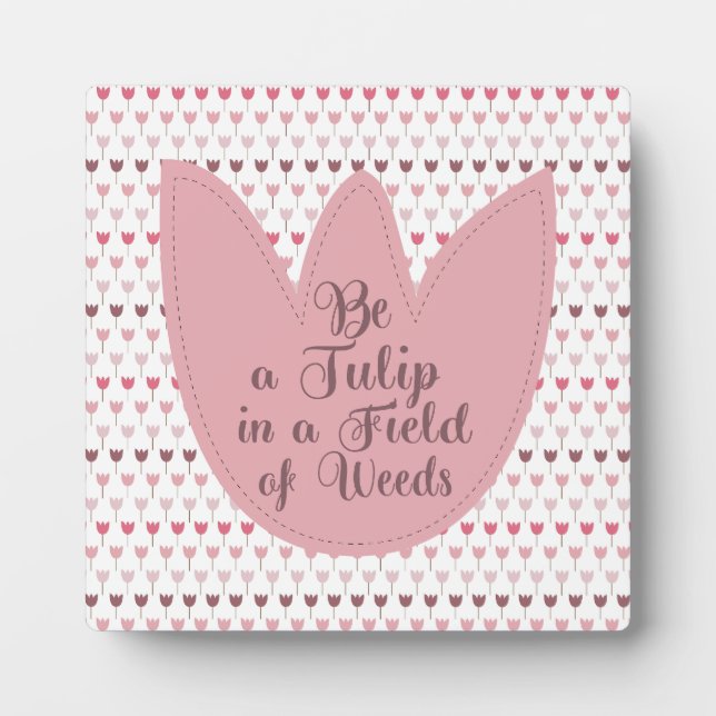Plaque Photo Motif simple de tulipe rose (Devant)