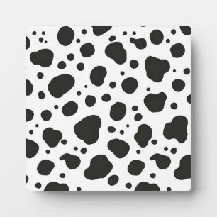 Plaque Photo Motif Vache Noir Blanc