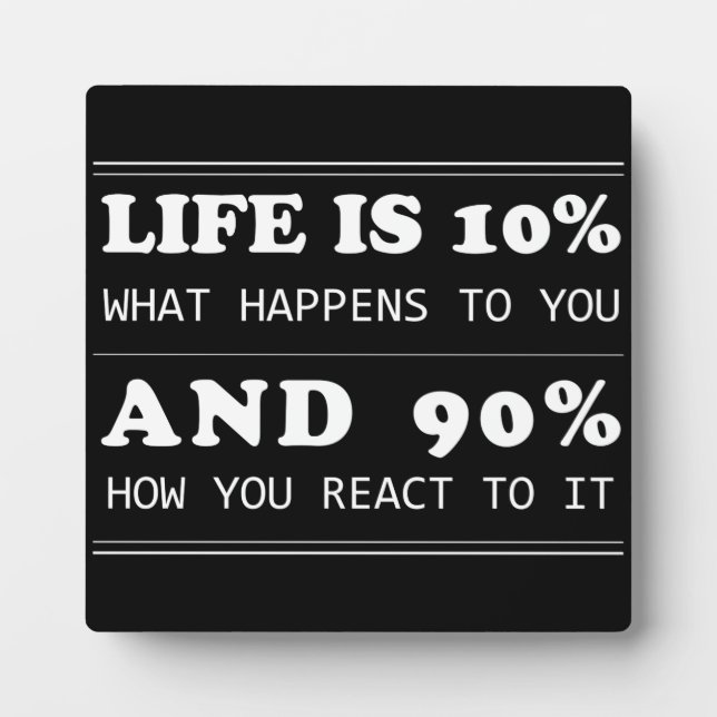 Plaque Photo motivation citation vie inspiration typographie (Devant)