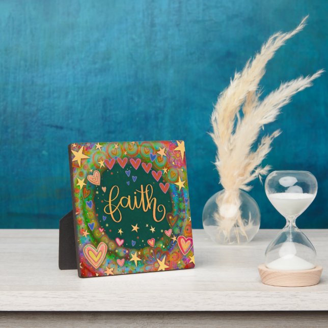 Plaque Photo Motivation Floral Coeurs Faith Inspirivity (Insitu)