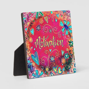 Plaque Photo Motivation Fun Whimsical Joli Easel Floral.