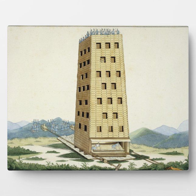 Plaque Photo Moveable Tower designed after Caesar's Tower at N (Devant)