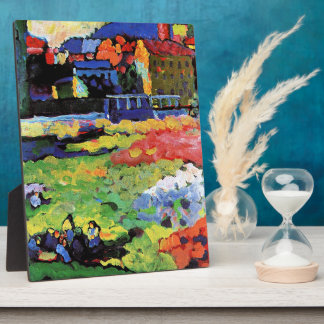 Plaque Photo Munich-Schwabing with church St. Ursula