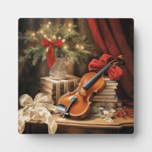 Plaque Photo Musique de violon de Noël