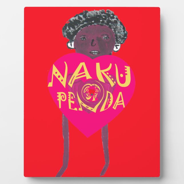 Plaque Photo Nakupenda Love Art - Swahili Heart Design (Devant)