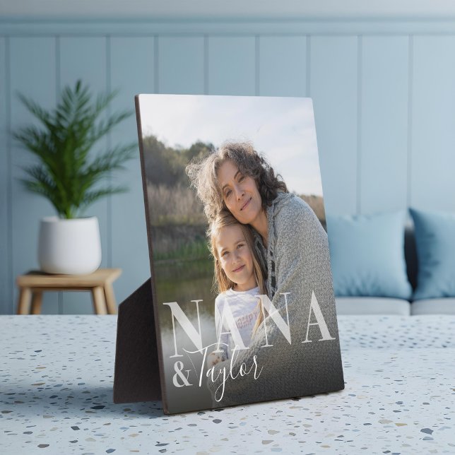 Plaque Photo Nana & Grandchild Script Name Photo Keepsaké (Nana & Grandchild Script Name Photo Keepsake Plaque)