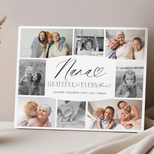 Plaque Photo Nana Grateful pour chaque instant Collage photo