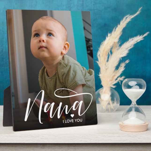 Plaque Photo Nana I Love You Typographie Photo (Côté)