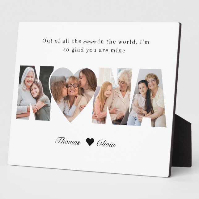 Plaque Photo Nana Photo Collage Grandma Keepsake from Grandkids (Côté)