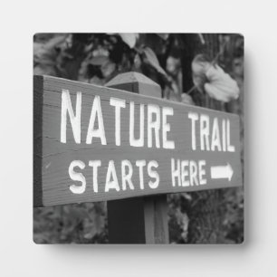 Plaque Photo Nature Trail Commence Ici signe photo rustique