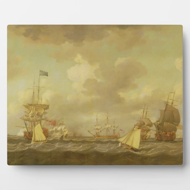 Plaque Photo Navires anglais arrivant en Ancre dans une brise f (Devant)