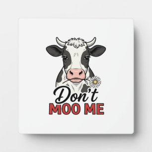 Plaque Photo Ne me moo pas drôle vache gravure vintage