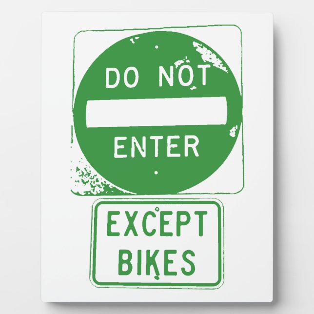 Plaque Photo Ne pas entrer sauf les vélos (Devant)