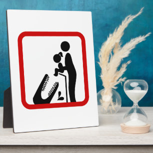 Plaque Photo Ne pas nourrir sa fille au Zoo du Crocodile