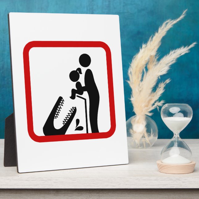 Plaque Photo Ne pas nourrir sa fille au Zoo du Crocodile (Côté)