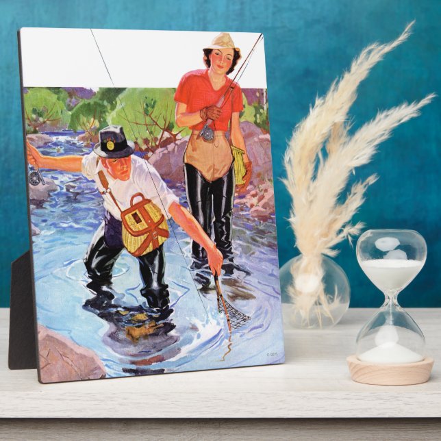 Plaque Photo Netting A Fish by R.J. Cavalière (Côté)