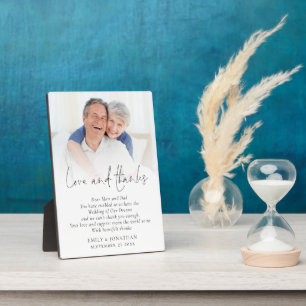 Plaque Photo Newlyweds Love Thanks Parents Photo Wedding
