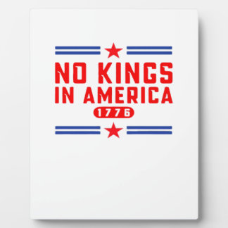 Plaque Photo No Kings In America Classic Minimal Clean