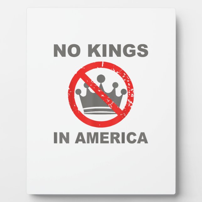 Plaque Photo No Kings In America Patriotic Casual (Devant)